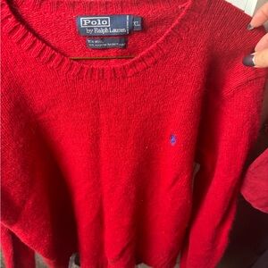 Ralph Lauren Women's Vibrant Red Crew Neck Sweater